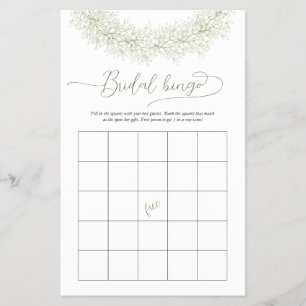 Eleganter White Chic Bingo Brautparty Game Flyer