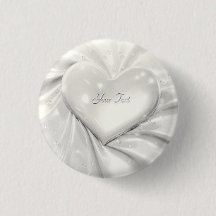 Eleganter White Cream Heart Button