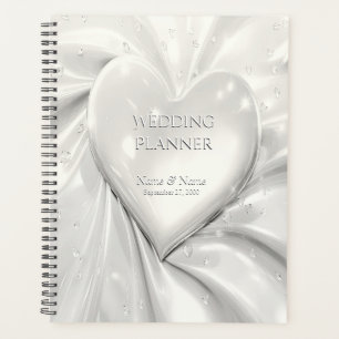 Eleganter White Cream Heart Planner Planer