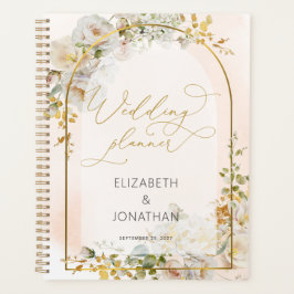 Eleganter White Floral Wedding Planner Planer