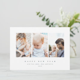 Eleganter White Frame 3 Foto Happy New Year Feiertagskarte