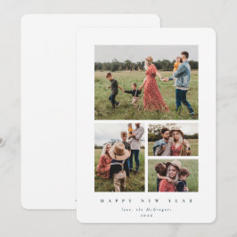 Eleganter White Frame 4 Foto Happy New Year Feiertagskarte