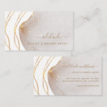 Eleganter White Gold Glitzer Signature Script Agat