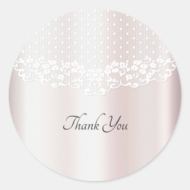 Eleganter White Lace Floral Wedding Sticker (Vorderseite)