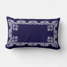 Eleganter White Lace Vector auf Navy Blue