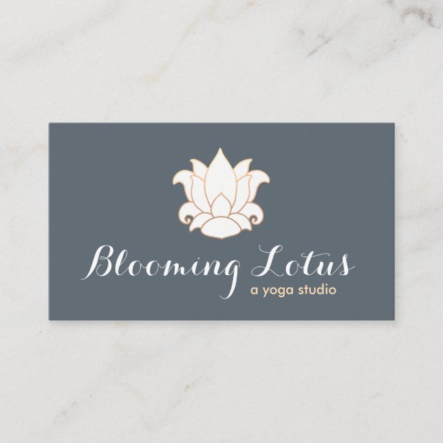 Eleganter White Lotus Yoga und Meditation Lehrer Visitenkarte (Vorderseite)