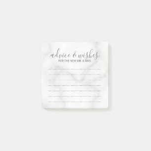 Eleganter White Marble Wedding Advice und Wünsche Post-it Klebezettel