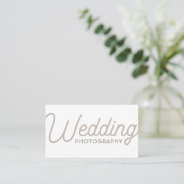 Eleganter White Minimal Moderner Hochzeitfotograf Visitenkarte