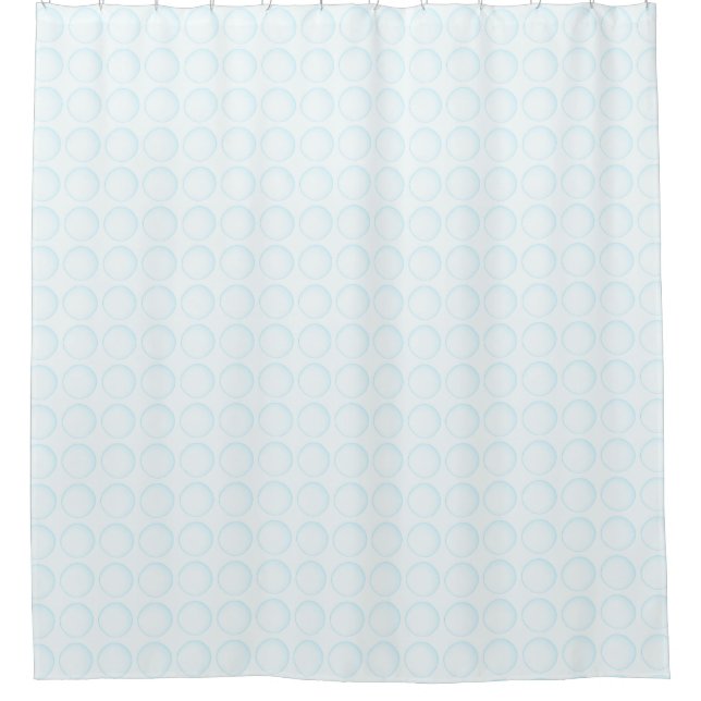 Eleganter White Polka Dot mit Blue Touch Duschvorhang (Vorderseite)