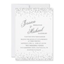 Eleganter White Silver Glitzer Wedding