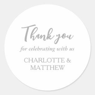 Eleganter White Silver Wedding Classic Round Stick Runder Aufkleber