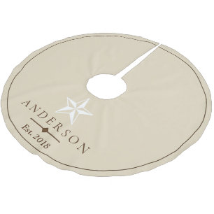 Eleganter White Star PERSONALISIERT Polyester Weihnachtsbaumdecke