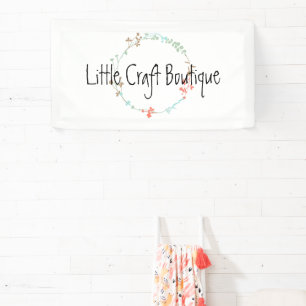 Eleganter Wildblumen-Linienkunst-Kranz Banner