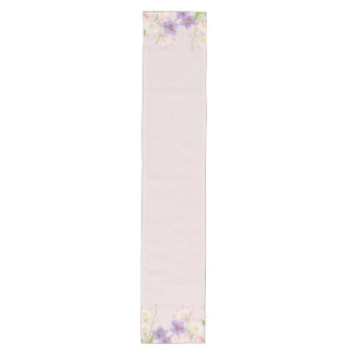 Eleganter Wildblumen-Tischläufer mit Pastell-Rand Mittelgroßer Tischläufer
