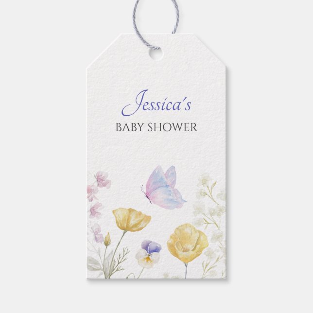 Eleganter wilder Blütenschmetterling Geschenkanhänger (Vorderseite)