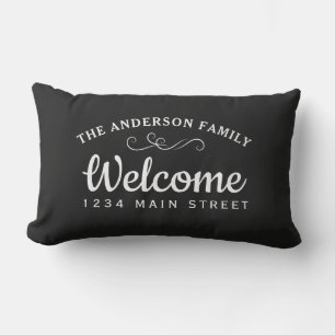 Eleganter Willkommensname Personalisierter Name Kissen Für Draußen