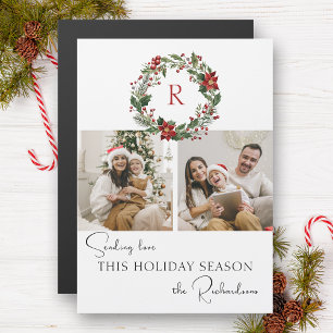 Eleganter Winter-Blumenkranz mit Monogramm und 2 F Magnetkarte