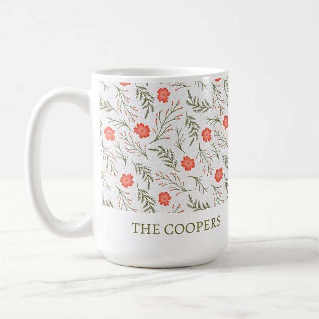 Eleganter Winter floraler Feiertag Kaffeetasse (Links)