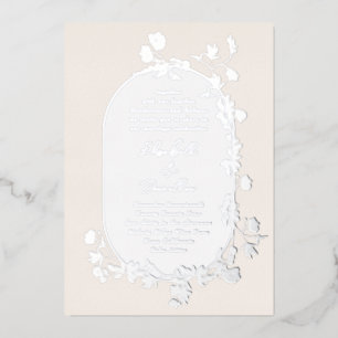 Eleganter Winter Frame Wreath Floral Silver Folieneinladung