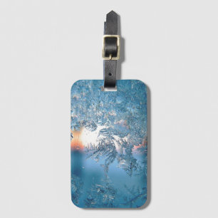Eleganter Winter-Frostglas-Eiskristalle Gepäckanhänger