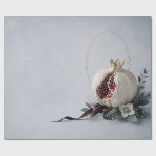 Eleganter Winter Granatapfel Perlen-Weihnachtsverp Geschenkpapier