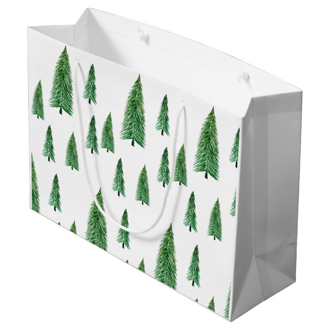 Eleganter Winter Holiday Country Beauty Große Geschenktüte (Rückseite Schrägansicht)