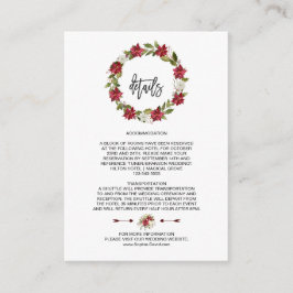 Eleganter Winter Holiday Poinsettia Wedding Detail Begleitkarte