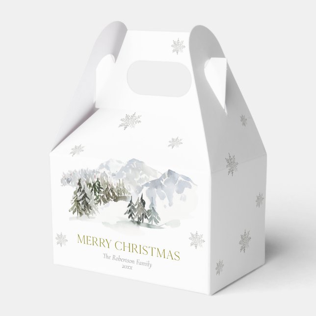 Eleganter Winter Mountain Weihnachten Geschenkschachtel (Vorderseite)