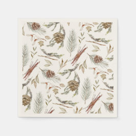 Eleganter Winter Napkins mit Pinecones Serviette