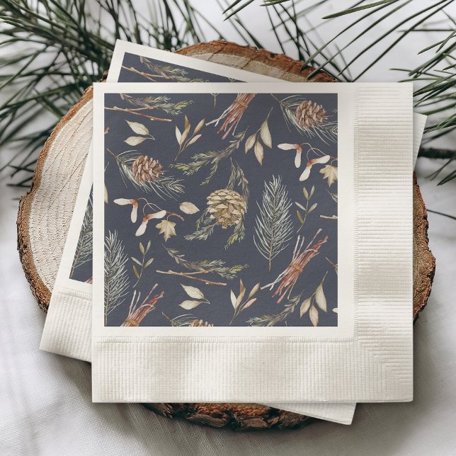Eleganter Winter Napkins mit Pinecones Serviette (Von Creator hochgeladen)
