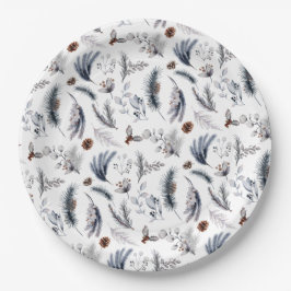 Eleganter Winter Pine Botanicals Urlaub Pappteller