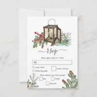 Eleganter Winter Rustic Pine Trees Lantern Wedding