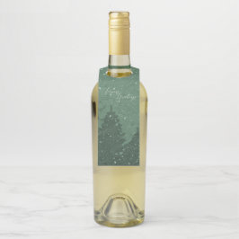 Eleganter Winter-Schnee im Garten Flaschenanhänger