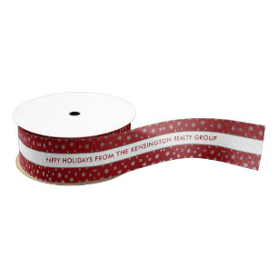 Eleganter Winter Silver Red Snowflake Muster Strei Ripsband