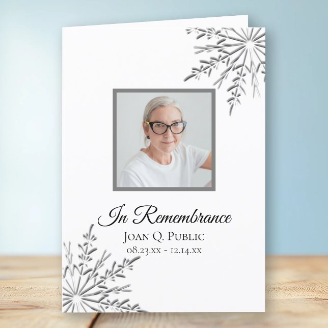 Eleganter Winter Snowflakes Beerdigung Service gef Programm (Von Creator hochgeladen)