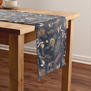 Eleganter Winter Table Runner mit Pinecones Großer Tischläufer