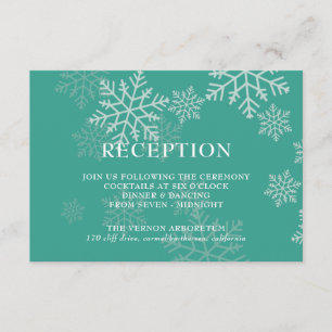 Eleganter Winter Wedding Empfang Begleitkarte
