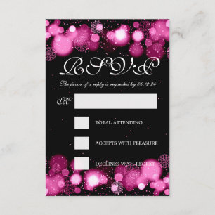 Eleganter Winter Wedding UAWG Pink Lights RSVP Karte