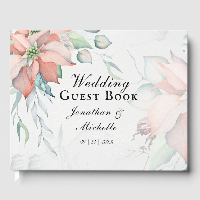 Eleganter Winter Weihnachten Weihnachten Gästebuch (Vorderseite)