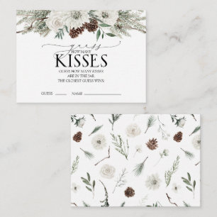 Eleganter Winter Wie viele Kisses Floral Wasserfar Begleitkarte
