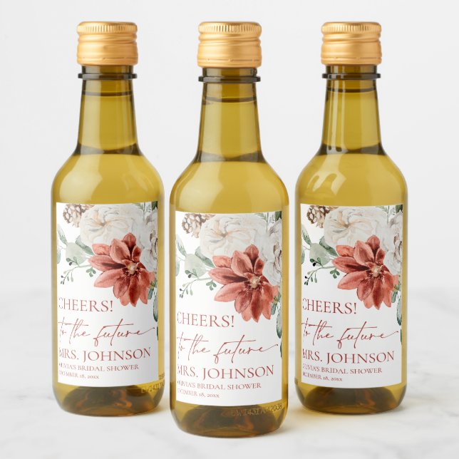 Eleganter Winter zum Brautparty Weinetikett (Flaschen)