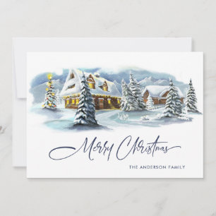 Eleganter Winterlandschaft Weihnachtsgruß Feiertagskarte