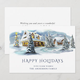 Eleganter Winterlandschaft Weihnachtsgruß Feiertagskarte