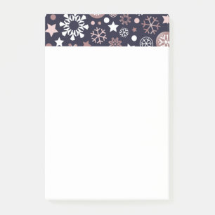 Eleganter Winterurlaub rosa goldener metallischer Post-it Klebezettel