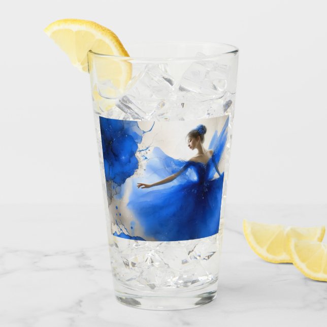 Eleganter Wirbel-Ballett in Indigoblau Glas (Vorderseite Ice)