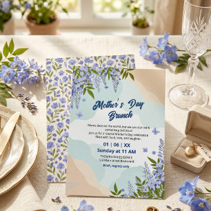 Eleganter Wisteria-Blumen-Muttertagsbrunch  Einladung