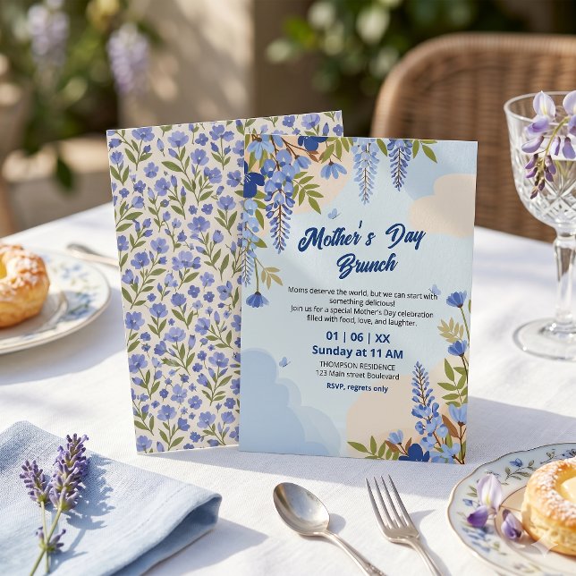 Eleganter Wisteria-Blumen-Muttertagsbrunch  Einladung (Von Creator hochgeladen)