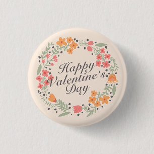 Eleganter wreath-Button-Knopf des Valentines Button