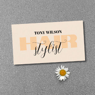 Eleganter Yellow Peach Black Bold Hair Salon Visitenkarte