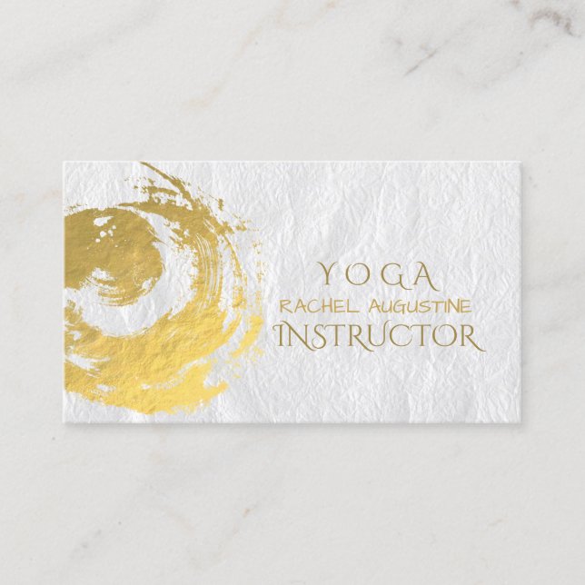 Eleganter YOGA Gold Foil Pinselstriche ZEN Symbol  Visitenkarte (Vorderseite)